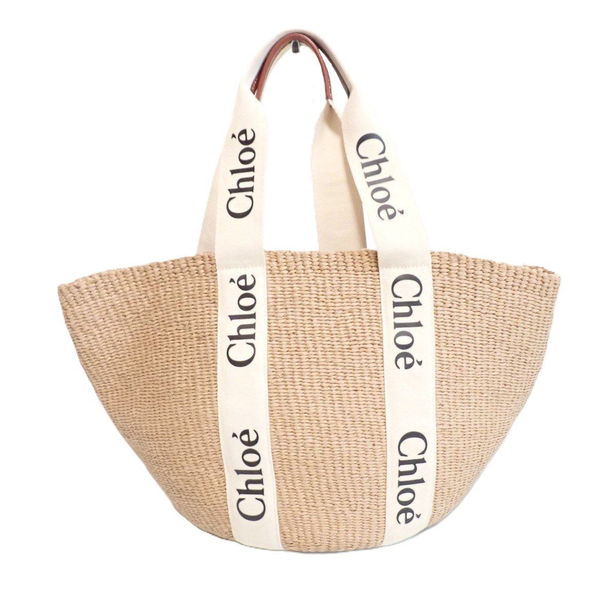 Chloe クロエ ウッディ ラージ バスケット トートバッグ かごバッグ S380E65V-101【いおき質店】