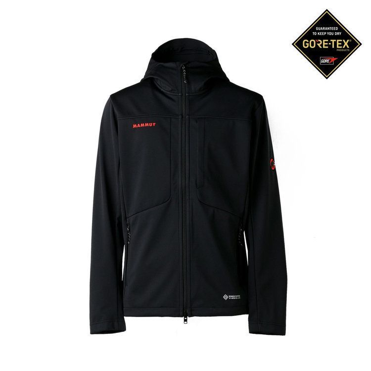 MAMMUT Ultimate VIII SO Hooded Jacket AF Men Classic black L マムート アルティメイトソフトシェル フーデッドジャケット GORE-TEX 1011-03060