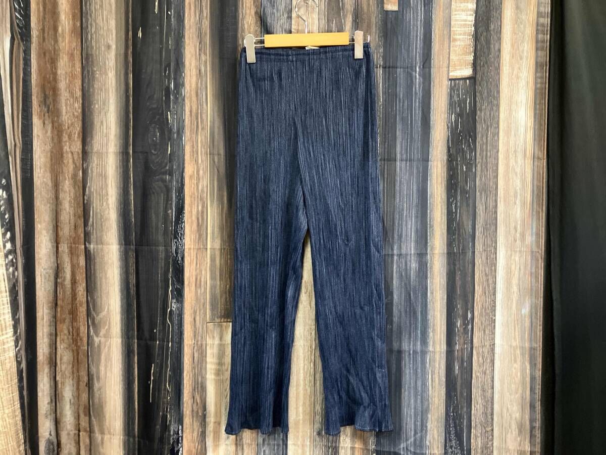 PLEATS PLEASE ISSEY MIYAKE ロングパンツ PP04-JF243 ブルー サイズ1