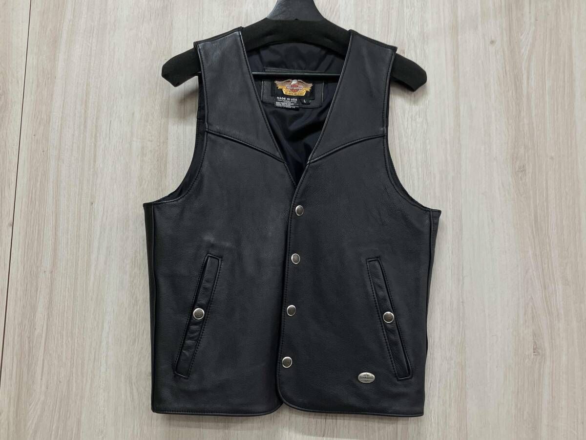 HARLEY DAVIDSON ハーレーダビッドソン ベスト Lサイズ ブラック
