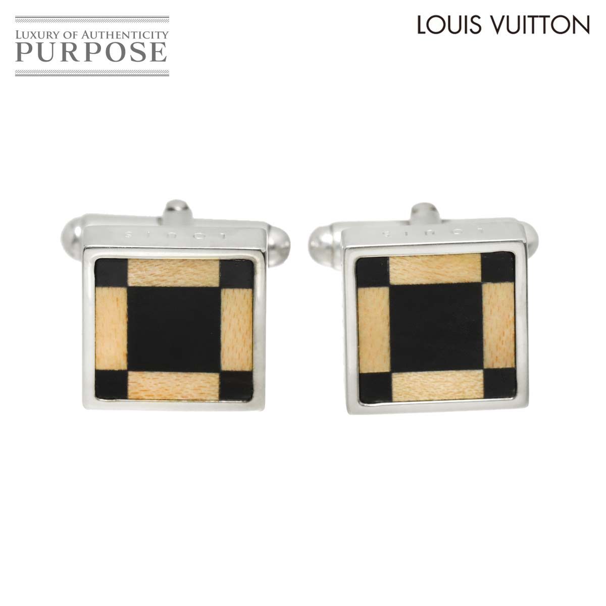 ルイ ヴィトン LOUIS VUITTON ブトン ドゥ マンシェット キャヴァリエ カフス SV シルバー LV Cufflinks 90319333