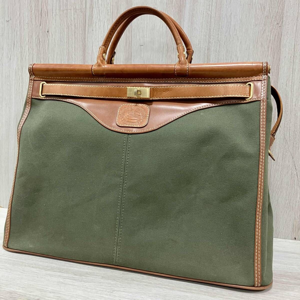 Burberrys/その他バッグ／ドクターバッグ　激レア バーバリーズ ボストンバッグ カーキ ブラウン　キャンバス レザー 本革