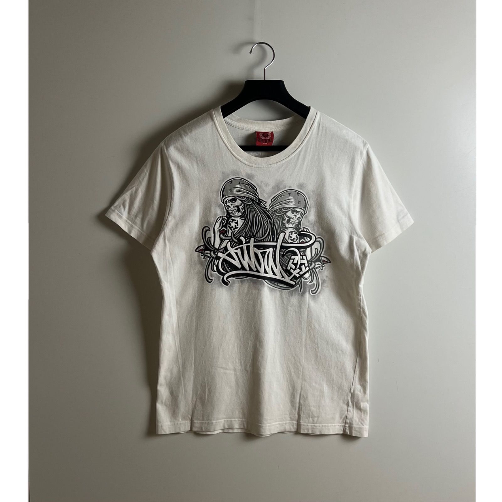 TRIBAL GEAR 00s old street skull girls Tee XL WHITE トライバルギア