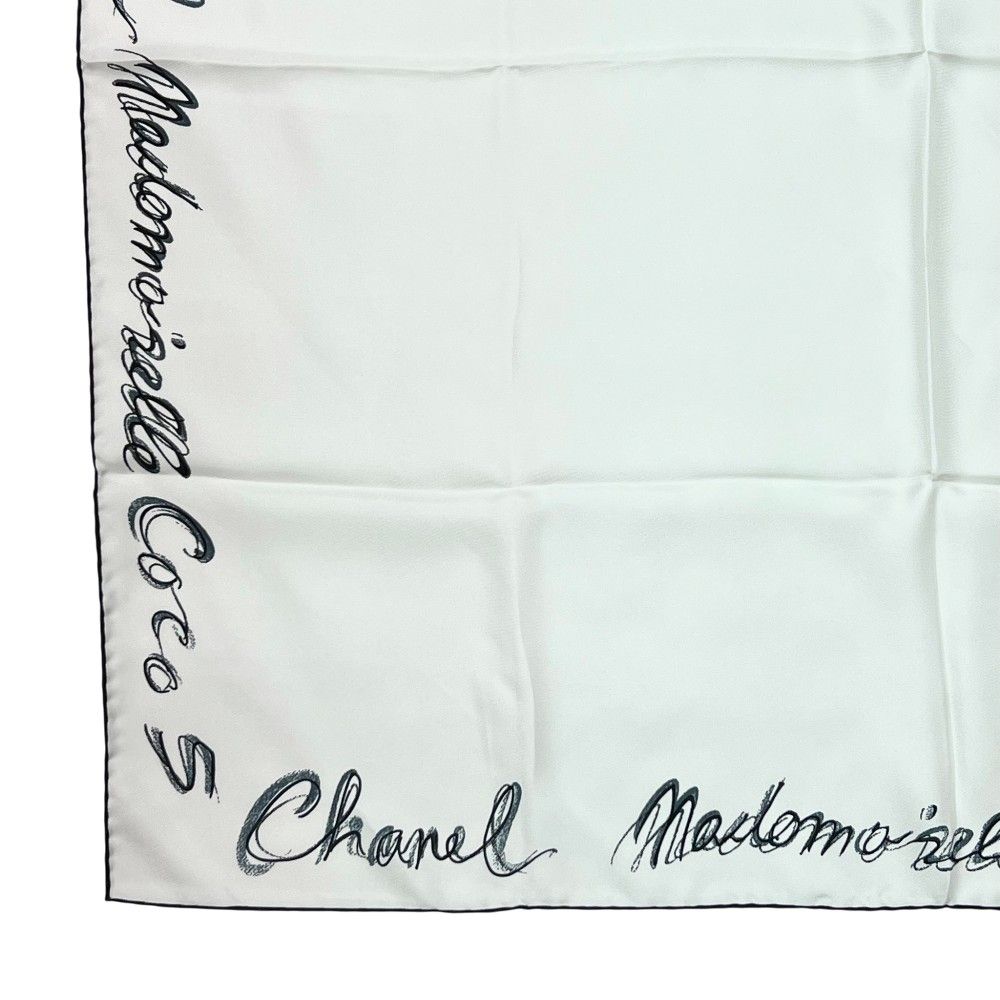 シャネル □中古□ スカーフ ツイル ファッション シルク ホワイト