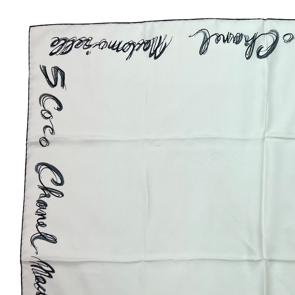 シャネル □中古□ スカーフ ツイル ファッション シルク ホワイト