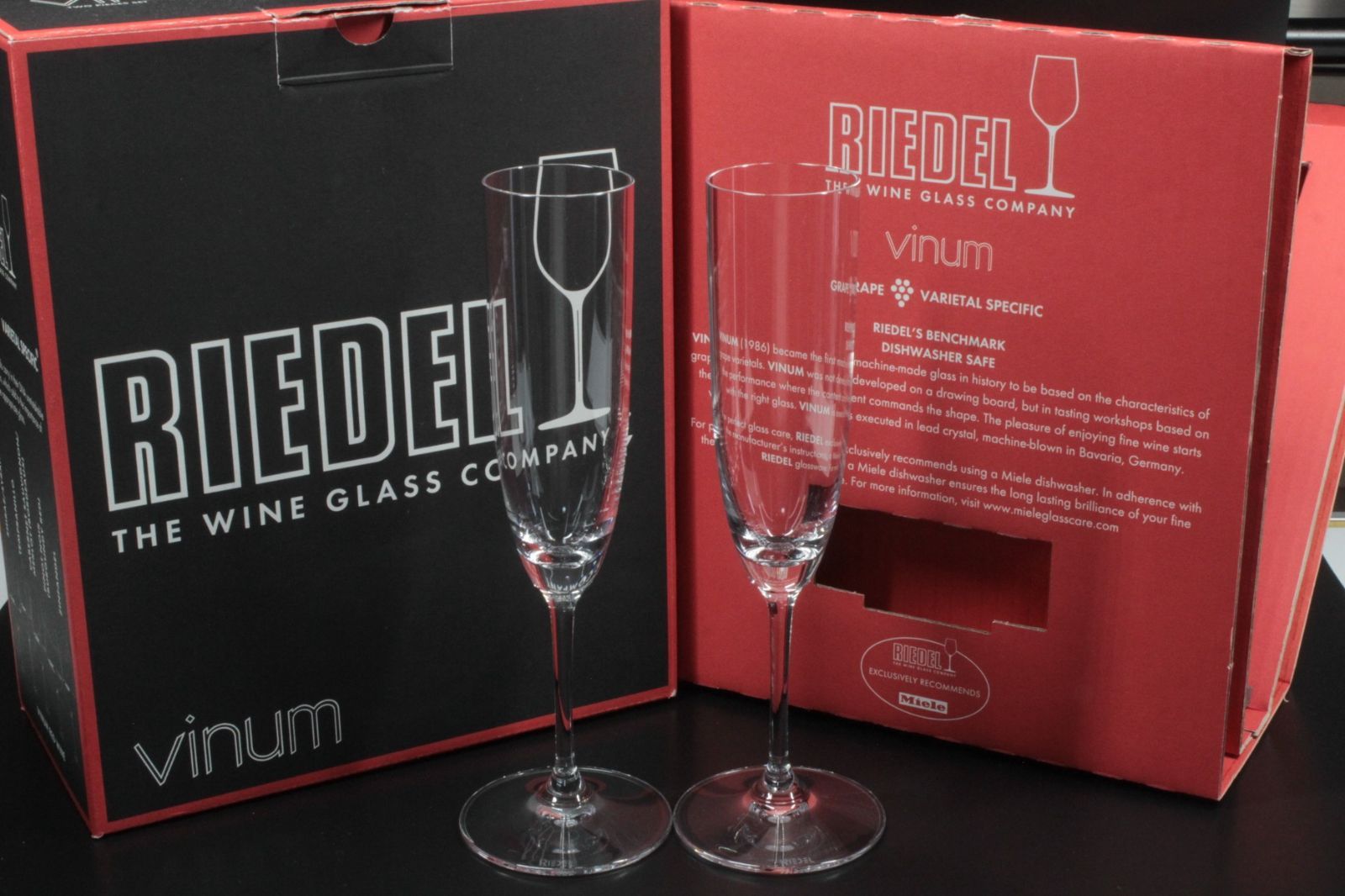 10【美品】RIEDEL リーデル ヴィノム シャンパーニュ 160ml ペア 6416/08 フルートグラス クリスタル ドイツ製