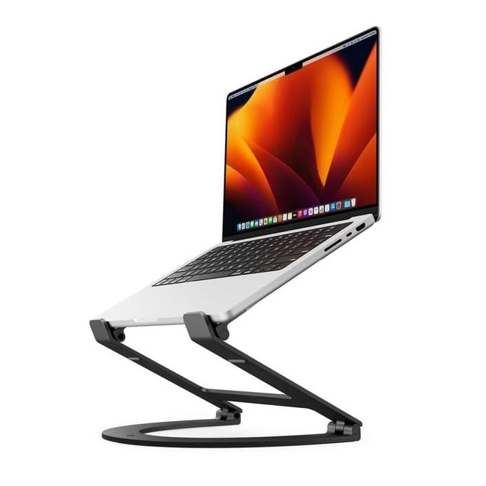 Twelve South Curve Flex | 人間工学に基づいたデザイン 高さ、角度調節可能なアルミニウム製ノートブックスタンド 10-17インチ対応 トラベルポーチ付き（マットブラック） 7,725円
