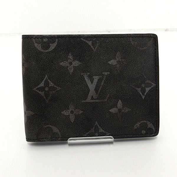 ルイヴィトン Louis Vuitton ポルトホイユ・スレンダー 二つ折り財布 ブラック系 【中古】Aランク