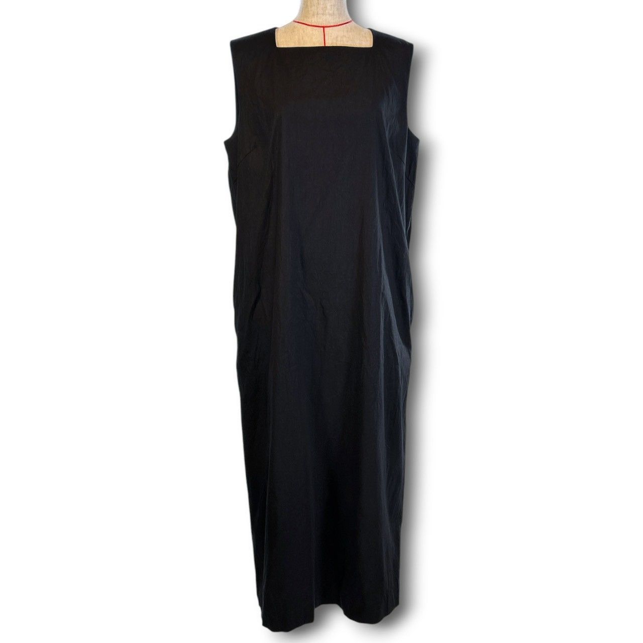 theory luxe crisp linenワンピース 38 theory luxe セオリーリュクス リネン混スクエアネックスリーブレス