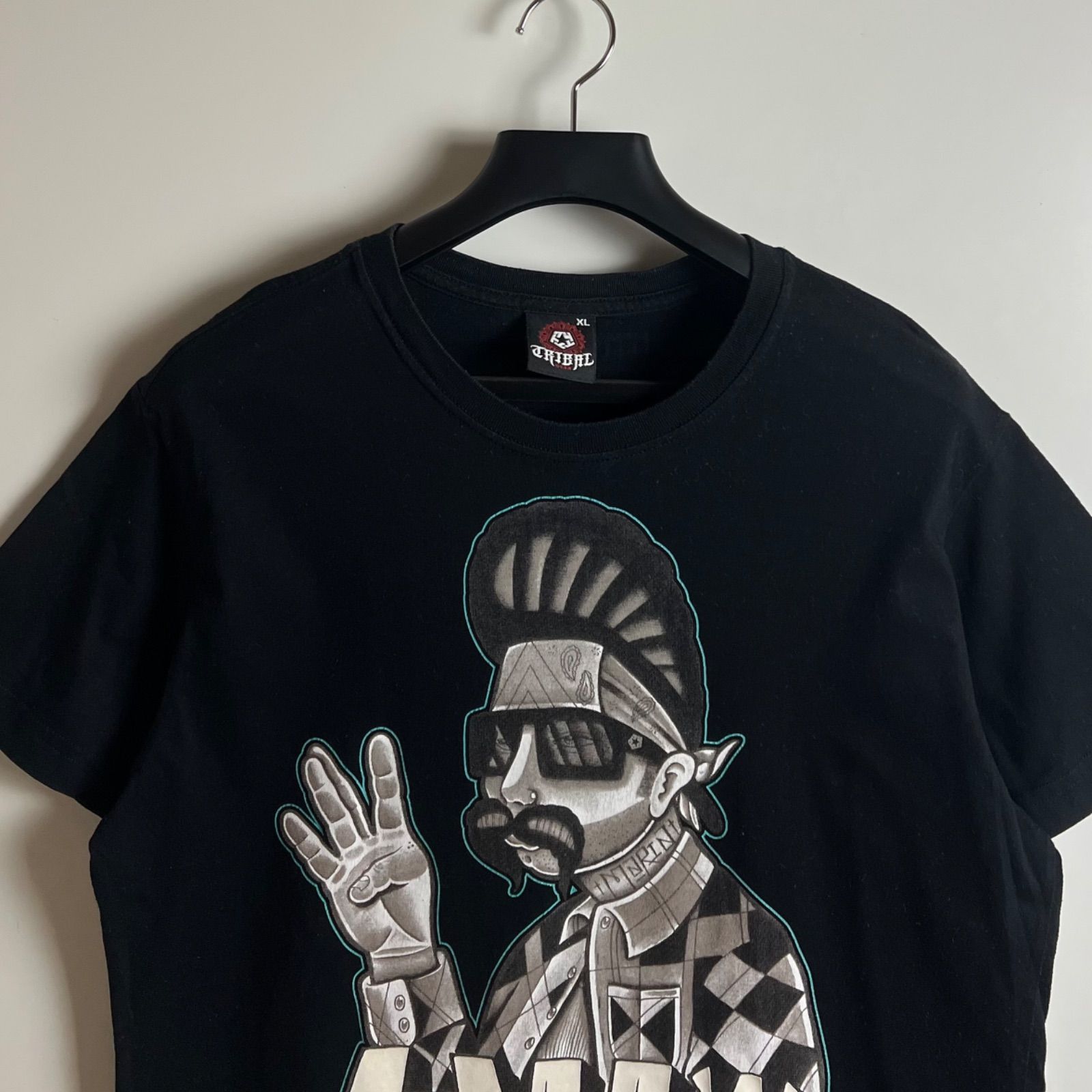 TRIBAL GEAR 00s old street Chicano Tatoo Tee XL BLK トライバルギア 