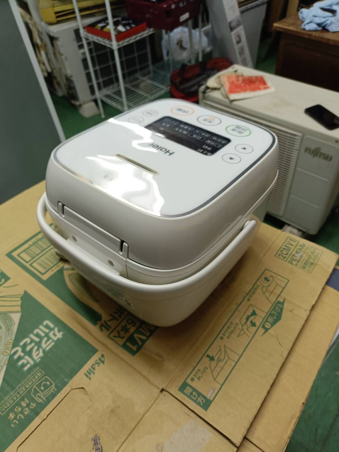 ハイアール 3合炊きマイコン炊飯器 JJ-M32A 2021年製 ホワイト [388]