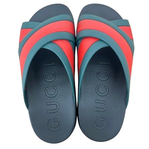 ♪GUCCI グッチ シェリーライン ラバー サンダル 630326 メンズ 8 27.0