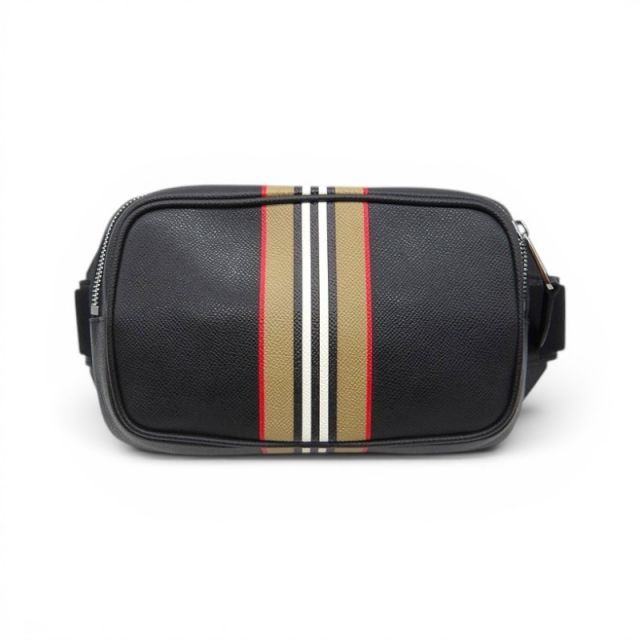 BURBERRY Icon Stripe Print Waist Bag Black バーバリー アイコンストライププリント ウエストバッグ 大名店 43,560円