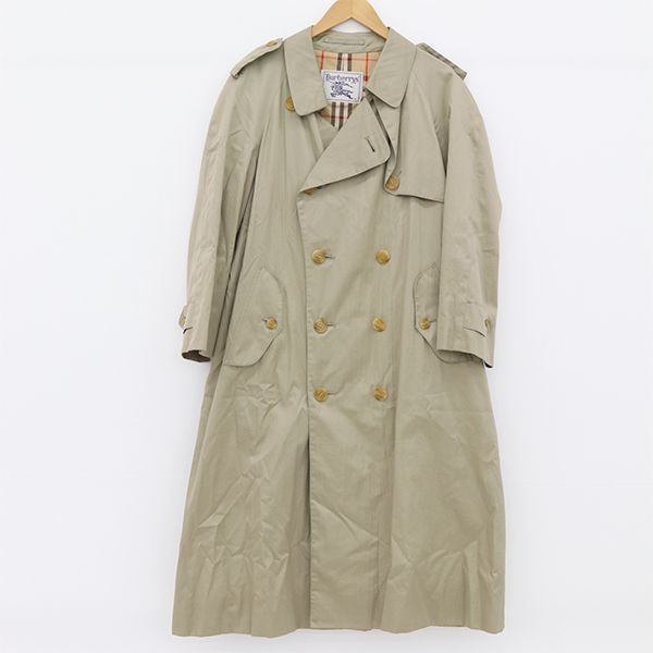 バーバリー BURBERRY トレンチコート ダブルボタン ロング 綿 ベージュ 9AR レディース【yy】【中古】4000065800905658