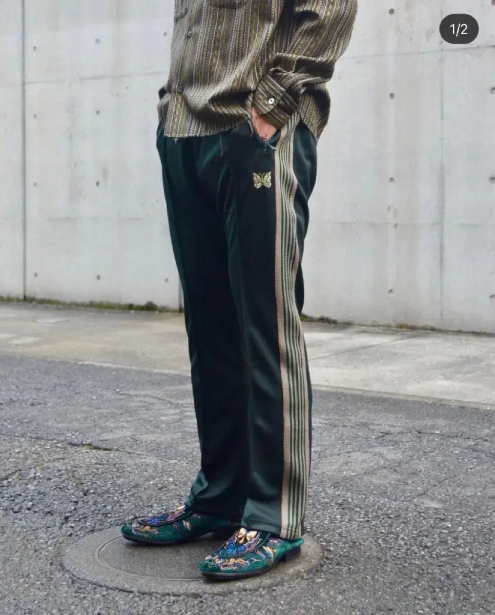21FW ニードルズ トラックパンツ ストレートフィット M size ダークグリーン