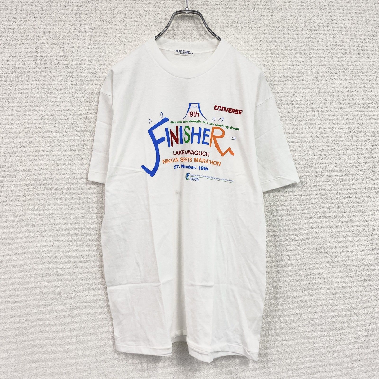 TOP FAIR 半袖プリントTシャツ シングルステッチ 白 ホワイト LLサイズ 