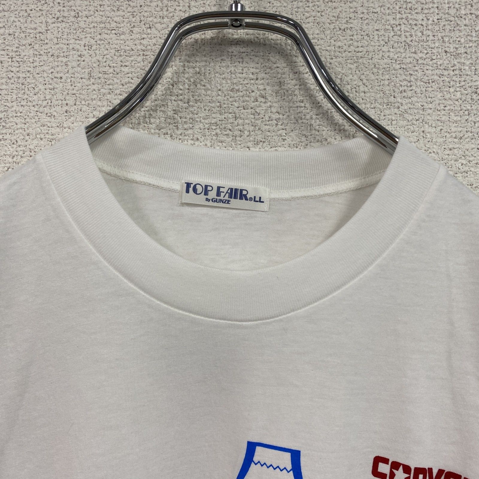 TOP FAIR 半袖プリントTシャツ シングルステッチ 白 ホワイト LLサイズ 