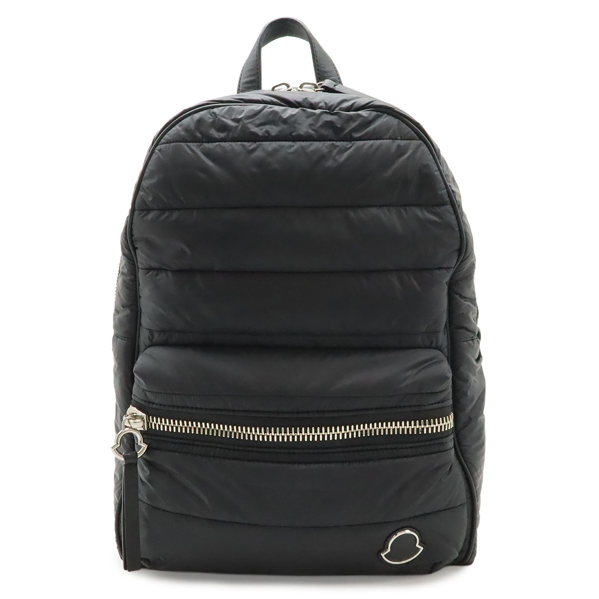 MONCLER モンクレール キリア バックパック リュックサック デイパック ナイロン ダウン レザー ブラック 黒 シルバー金具