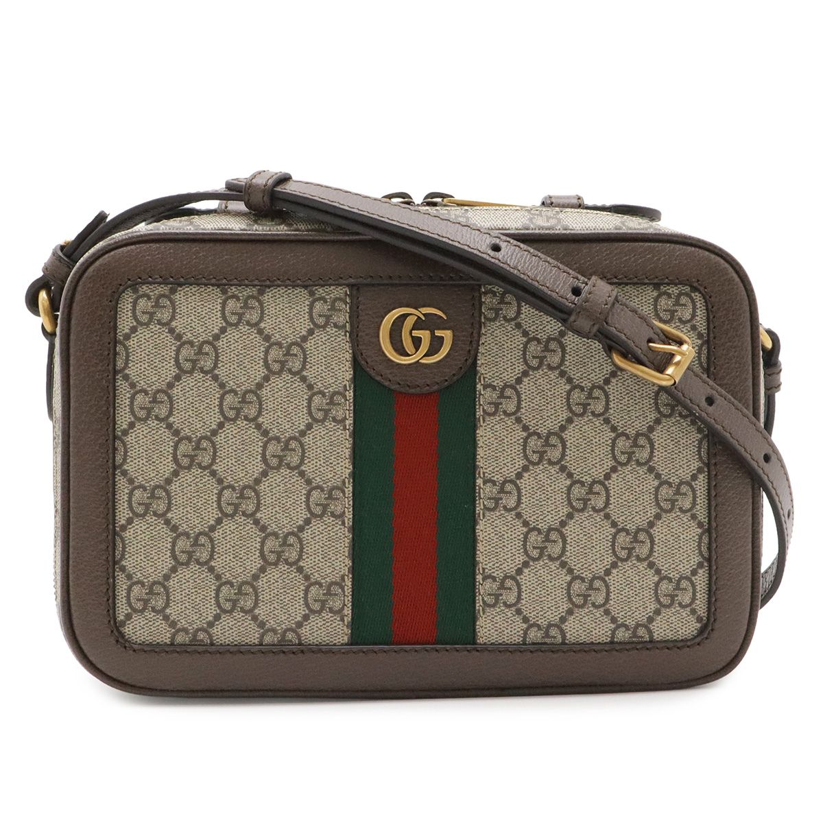 GUCCI グッチ オフィディア GGスプリーム スモール クロスボディバッグ ショルダーバッグ 2WAY クラッチバッグ PVC ベージュ モカブラウン 739392
