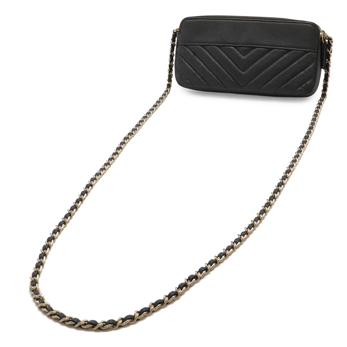 CHANEL シャネル マドモアゼル Vステッチ シェブロン チェーン 