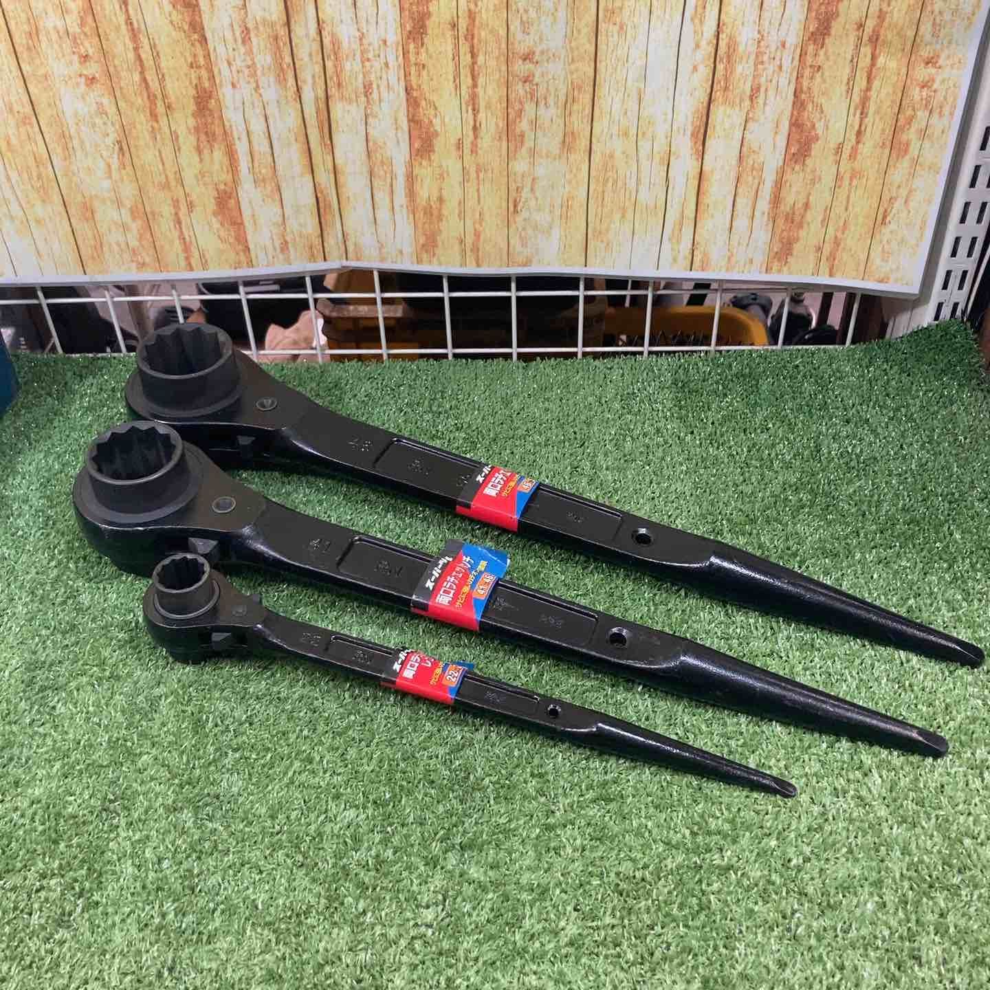 【中古品】 スーパーツール 両口ラチェットレンチ六角対辺 46×50 41×46 19×24 3個セット 【川崎店】