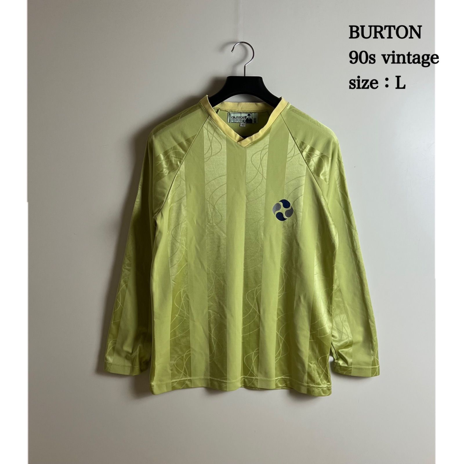 BURTON 90s vintage stripe game shirts L バートン ヴィンテージ ストライプ ゲームシャツ 長袖Tシャツ ロンT 総柄 希少 レア テック