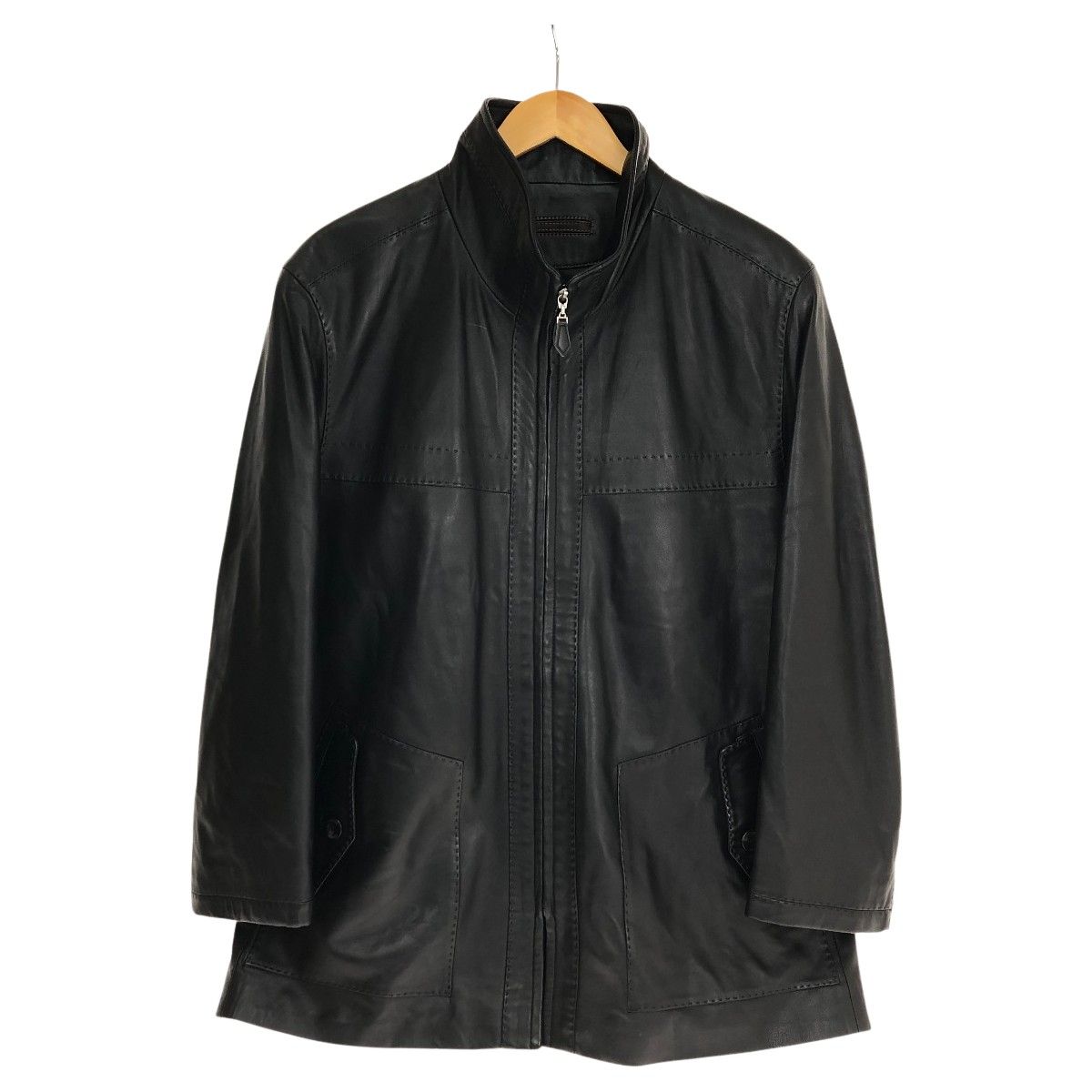 80~90s balmain ジャケット レザージャケット SIZE L 古着 ブラック