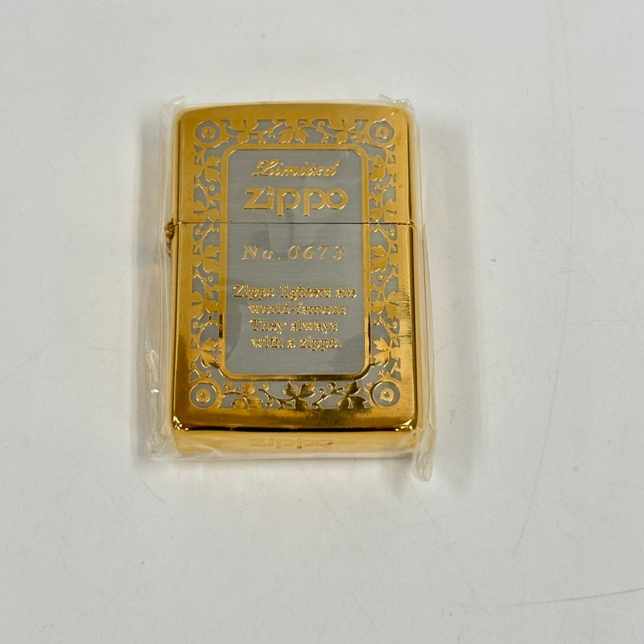 中古】未使用 ジッポ ライター 限定品NO.0673 キーリング付き シルバー