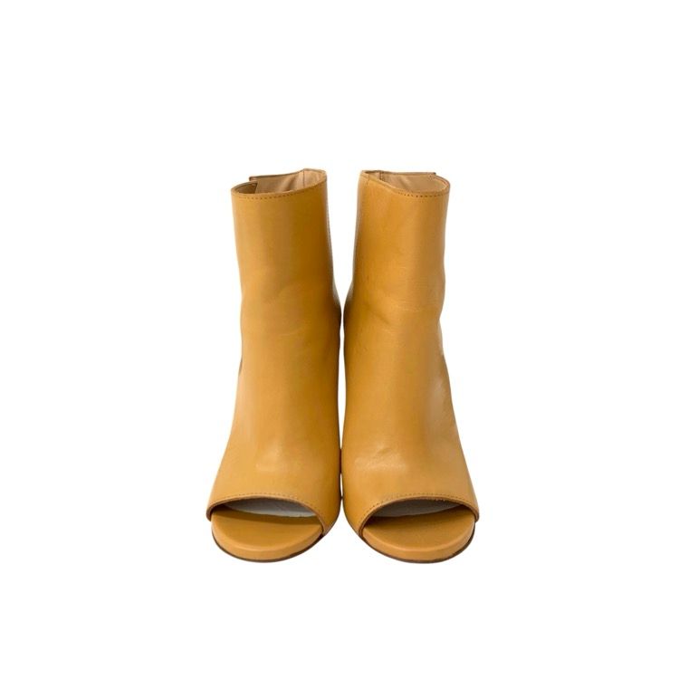 Maison Margiela メゾンマルジェラ レザーオープントゥショートブーツ キャメル 38 58WP0047