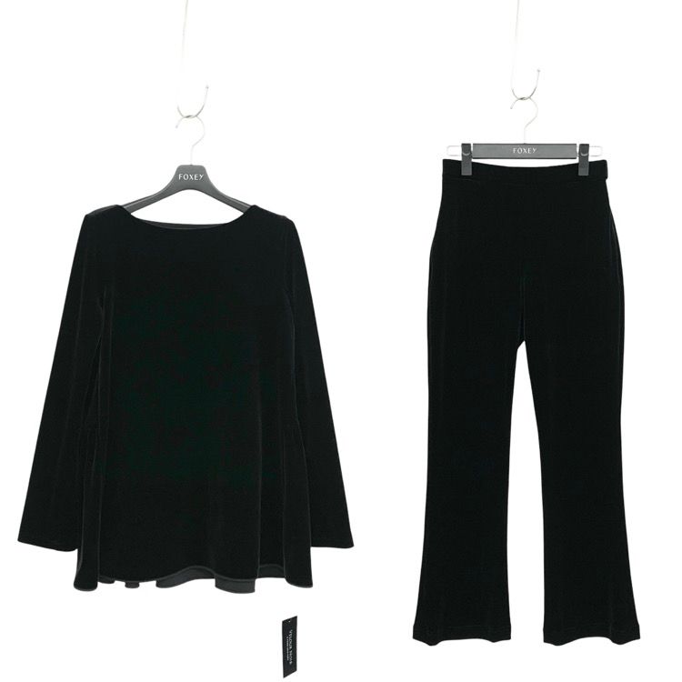 未使用品 2026年 VELOUR NOIR by FOXEY NEWYORK フォクシー スリーピースセット スワーブノワール ベルベットブラック 38 45656-VSQOG