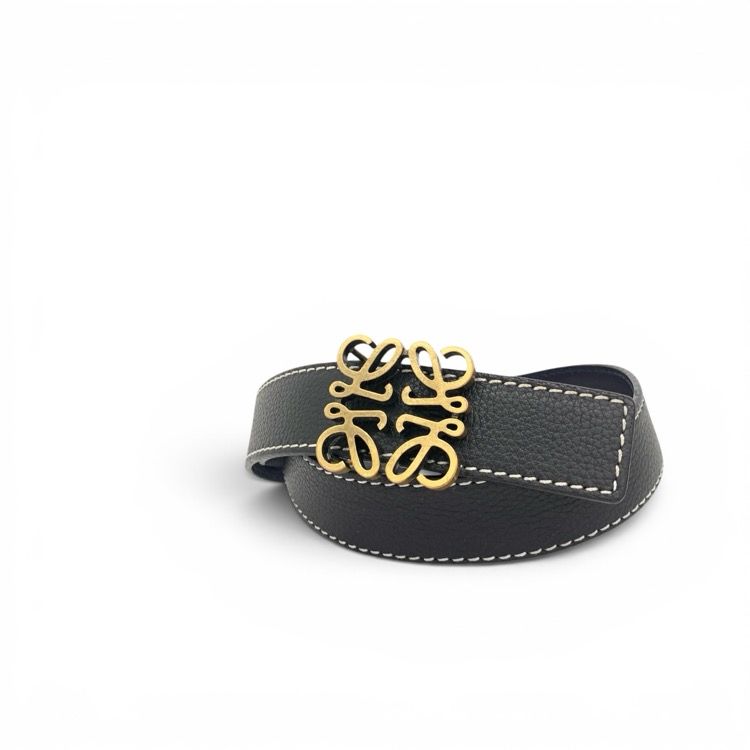 LOEWE ロエベ リバーシブルアナグラムベルト ブラック×ネイビー 36/90