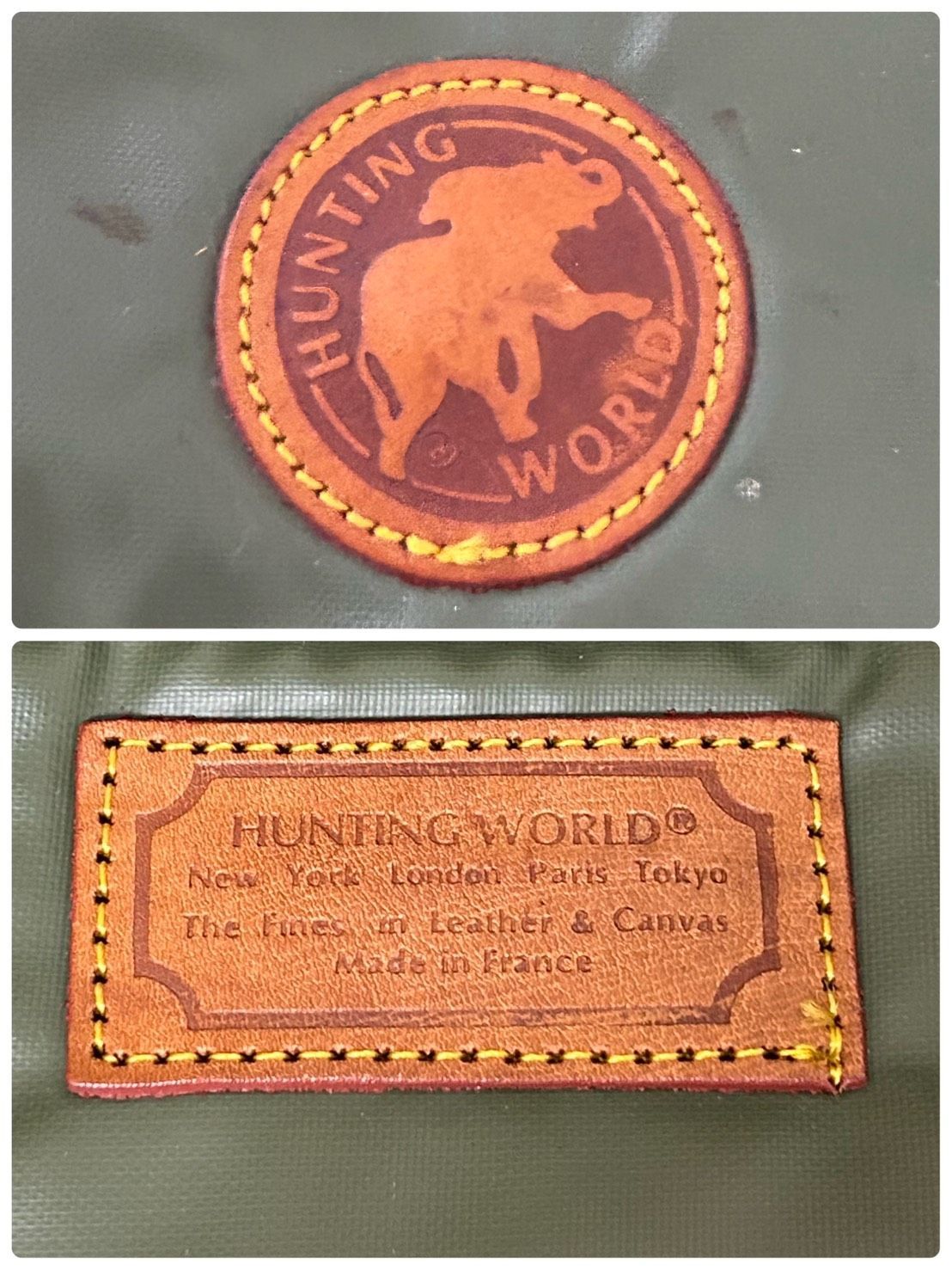 HUNTING WORLD ボストンバッグ オリーブグリーン 一回だけ使用。 L7663921