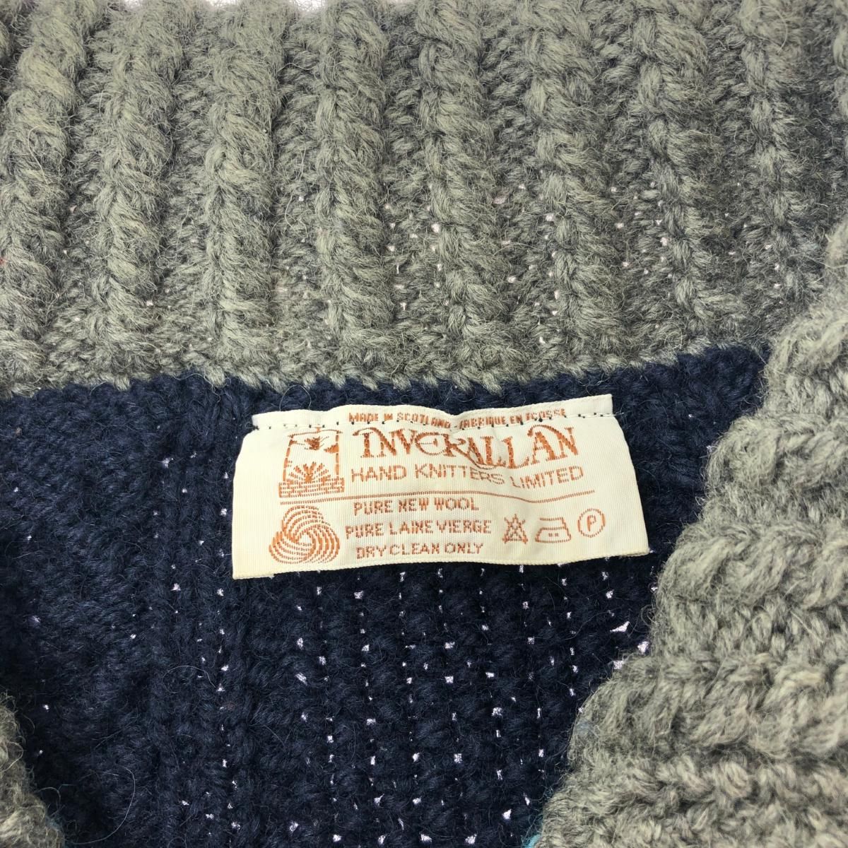 INVERALLAN インバーアラン アランニットカーディガン  ウール    グレー/ネイビー/ブルー メンズ / 240001204119 INVERALLAN インバーアラン アランニットカーディガン ウール グレー