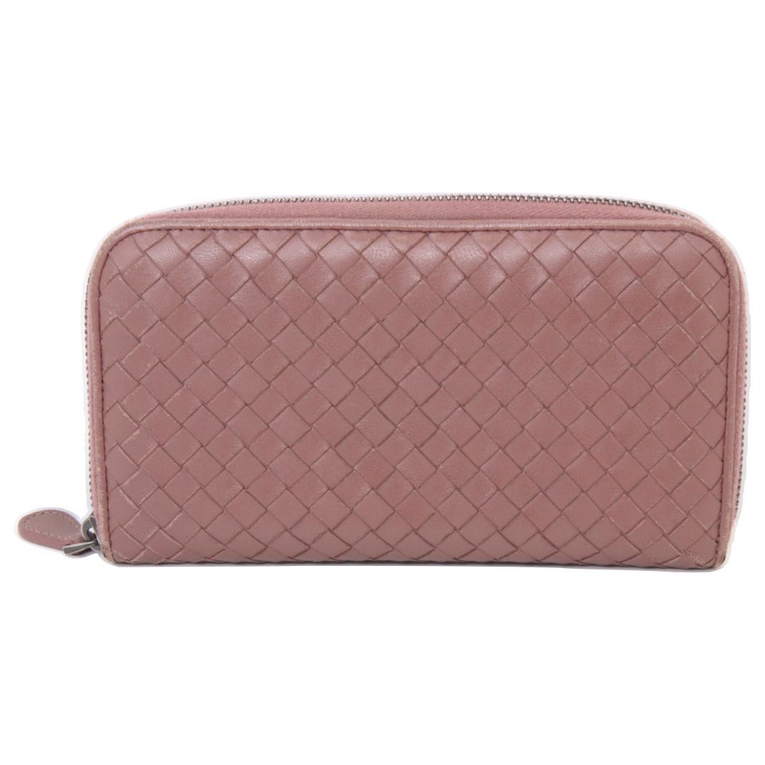 ★【BOTTEGA VENETA】ボッテガ・ヴェネタ　114076　ラウンドファスナー財布　長財布　ウォレット　レディース　ハイブランド　ピンクベージュ系 26,637円