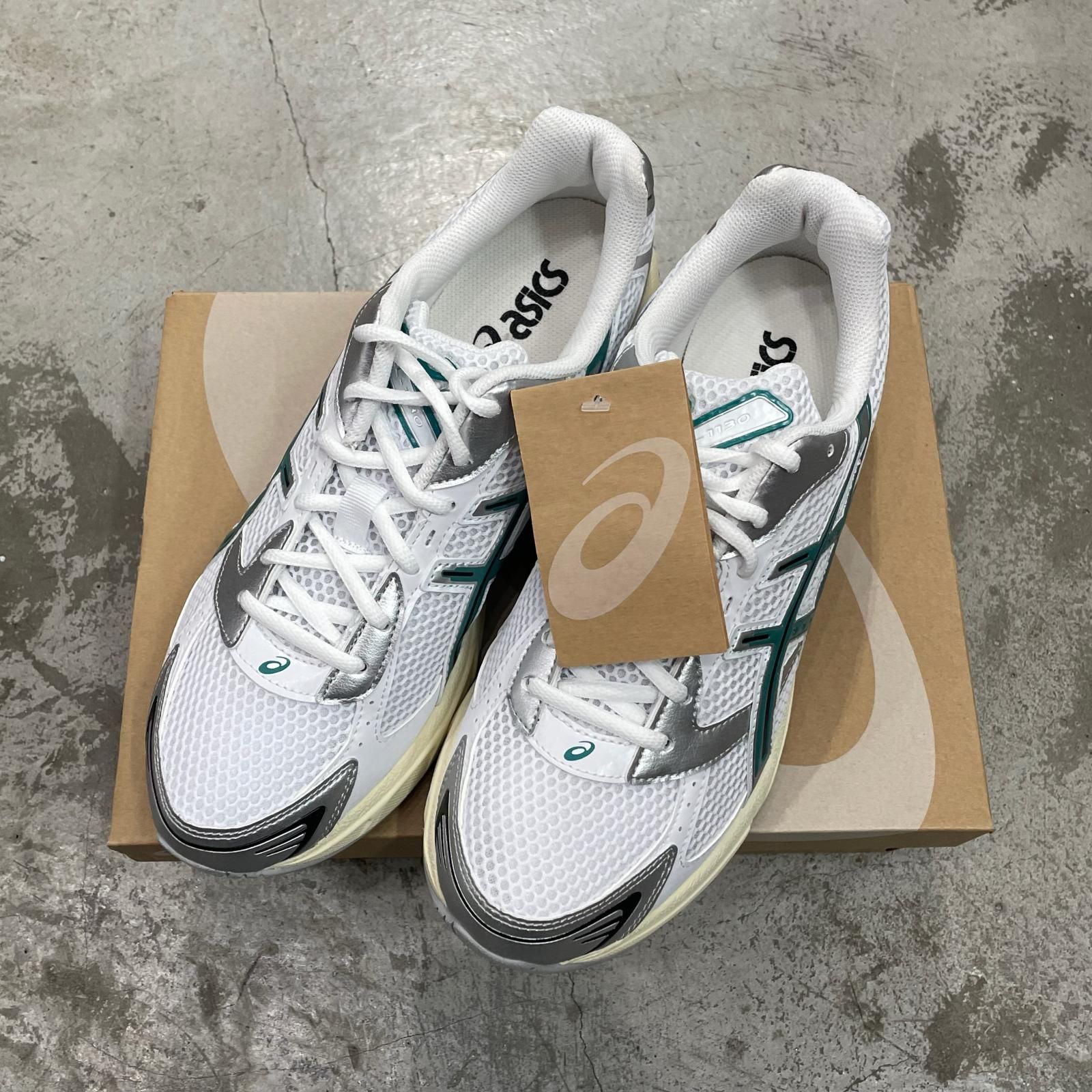 参考上代14300円 未使用 asics GEL-1130 WHITE/RAINY LAKE ゲル