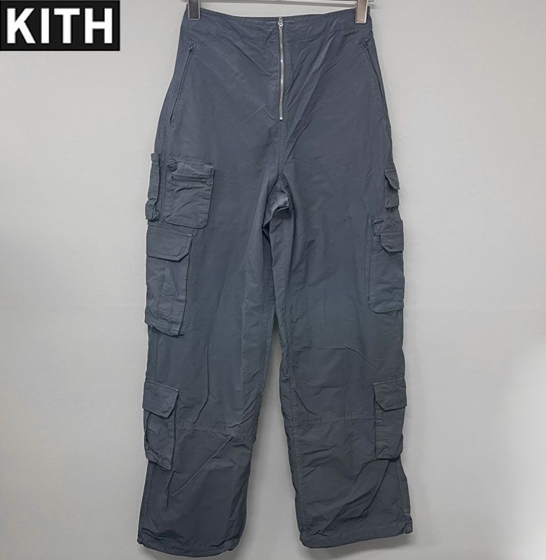 【中古】KITH/キス カーゴパンツ グレー サイズ24 イージーパンツ レディース ワークパンツ フロントジップ
