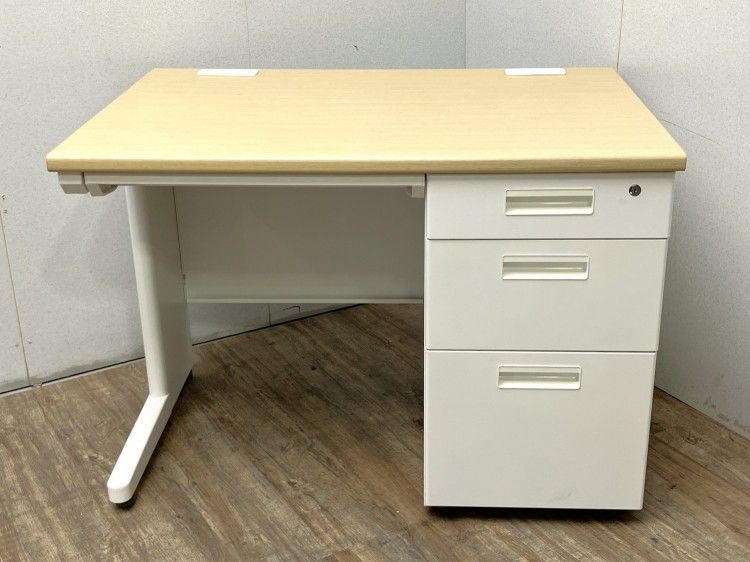 【中古品】オフィスコム 1000片袖デスク ナチュラル