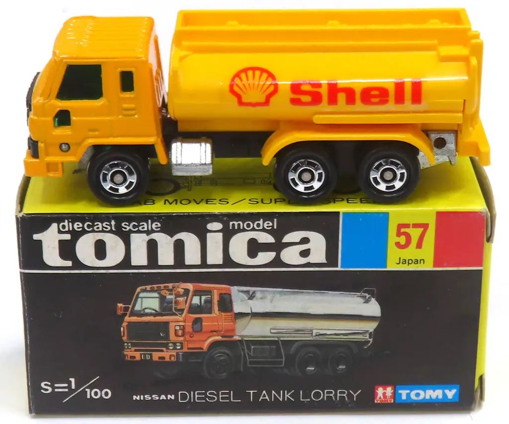中古】トミカ 1/100 ニッサン ディーゼル タンクローリー Shell