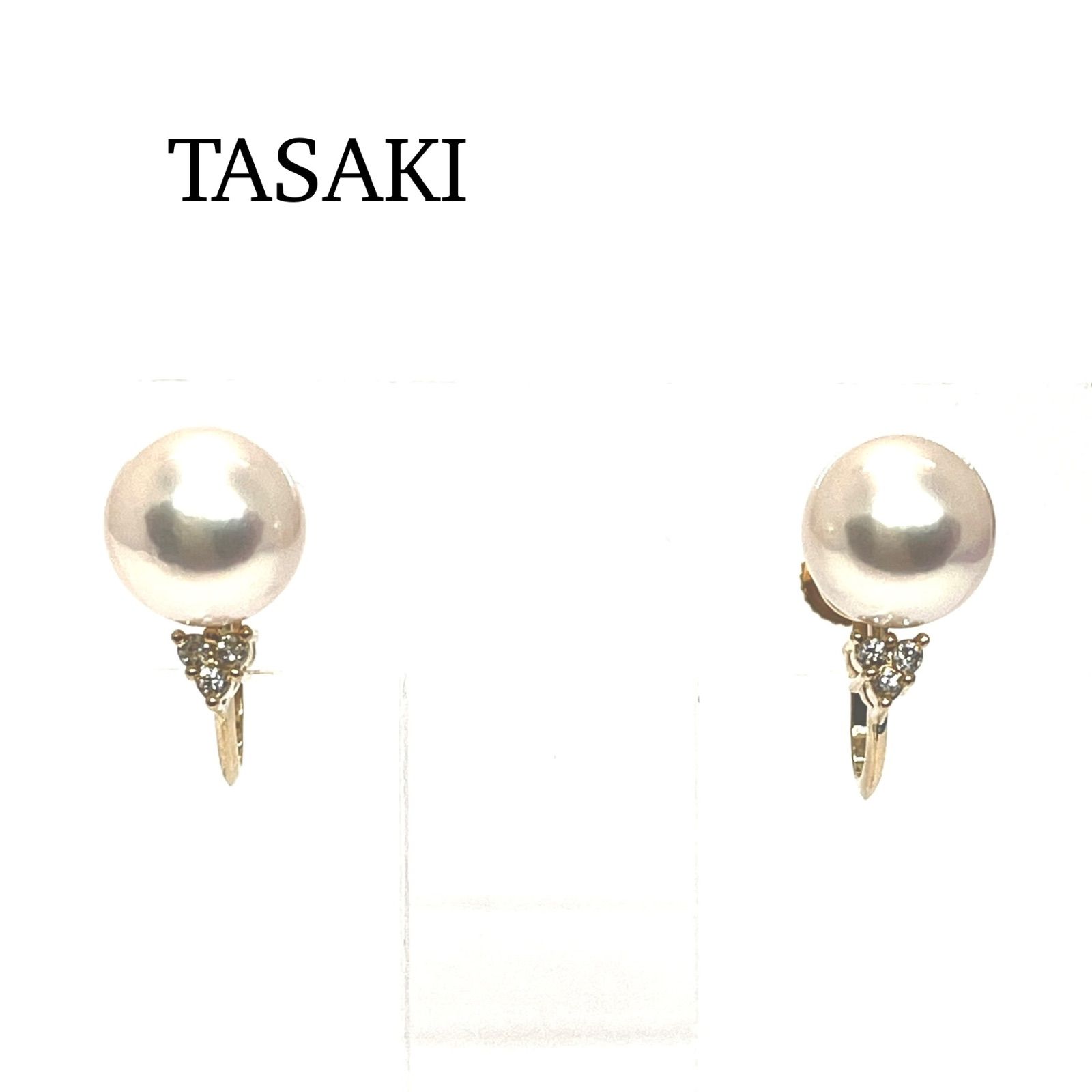 TASAKI / タサキ　パール ダイヤ イヤリング　K18YG　7.3mm
