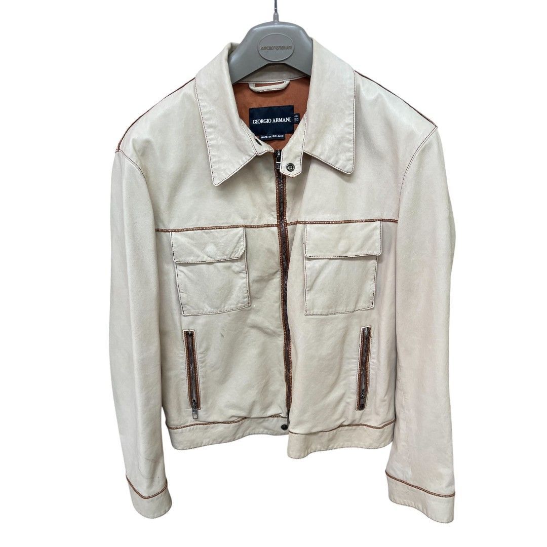Giorgio Armani ラムレザー シングルライダース サイズ50 ジョルジオ 