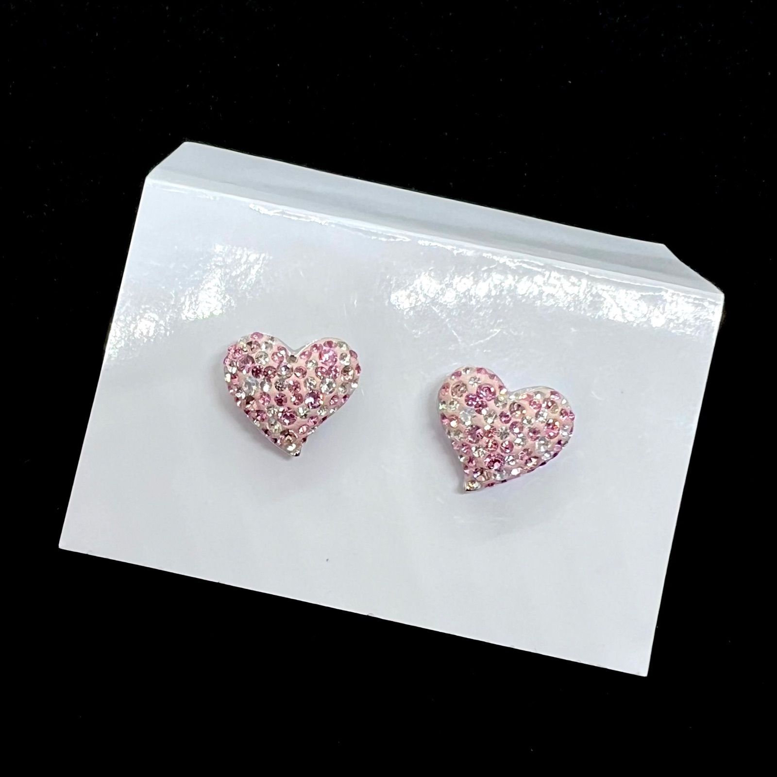 美品☆ SWAROVSKI スワロフスキー ピアス ハート クリスタル パヴェ
