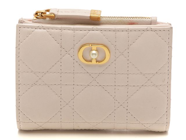 Dior ディオール バッグ カナージュ ジョリーダリアウォレット ピンク ラムスキン S3113UNJB_M413 二つ折り財布 ラムスキン ピンク レディース【中古】460