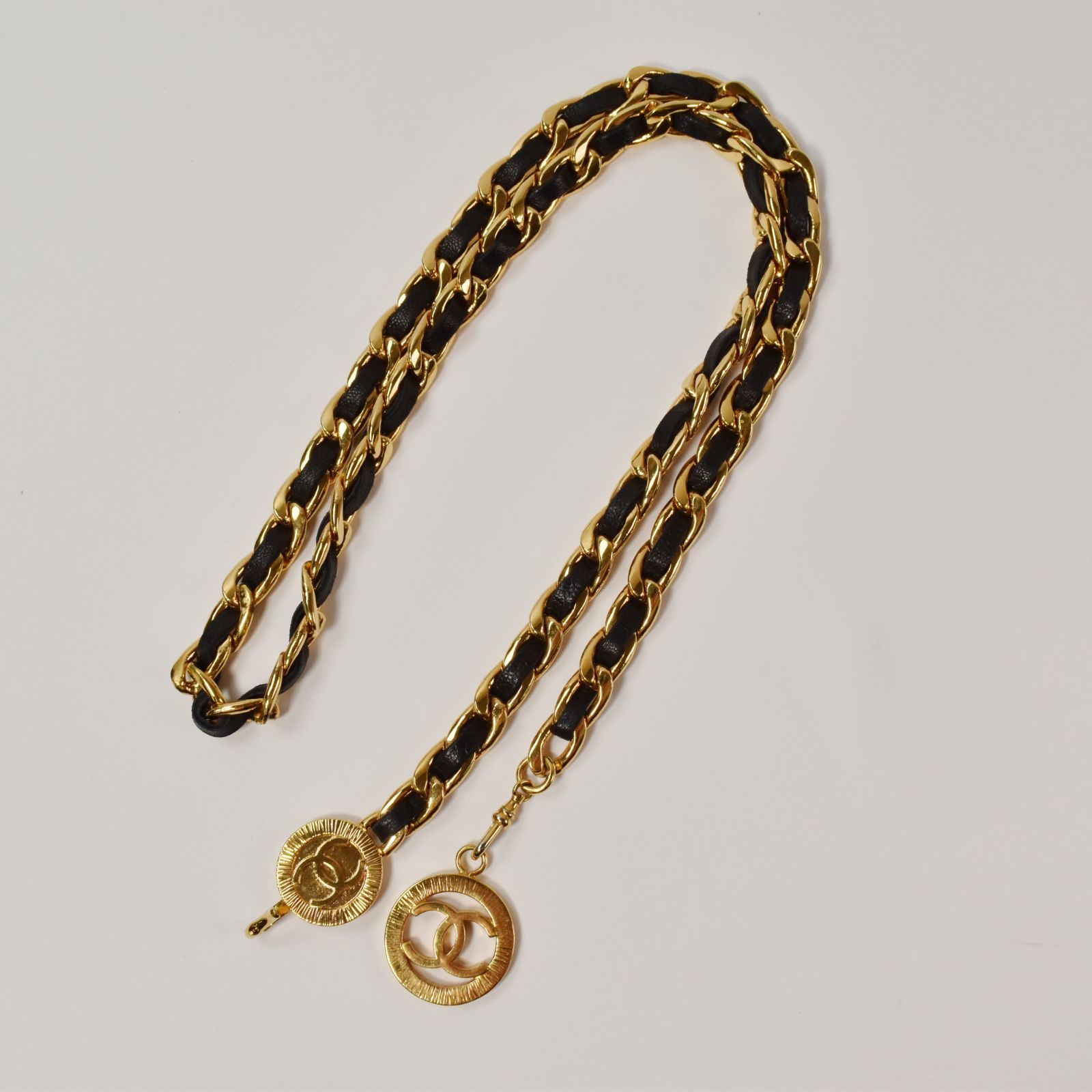CHANEL シャネル ココマーク チェーンベルト GP×革 ベルト