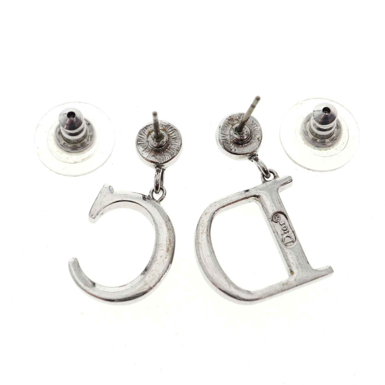 中古】Christian Dior クリスチャンディオール CDロゴラインストーン