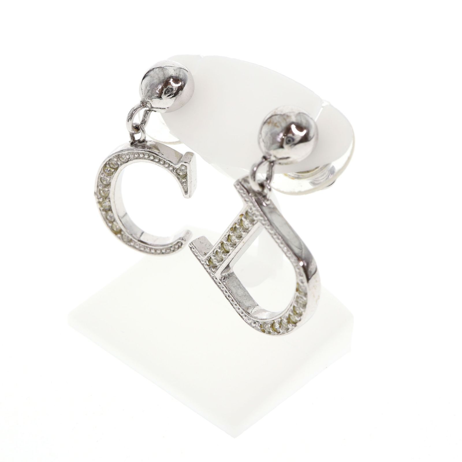 中古】Christian Dior クリスチャンディオール CDロゴラインストーン