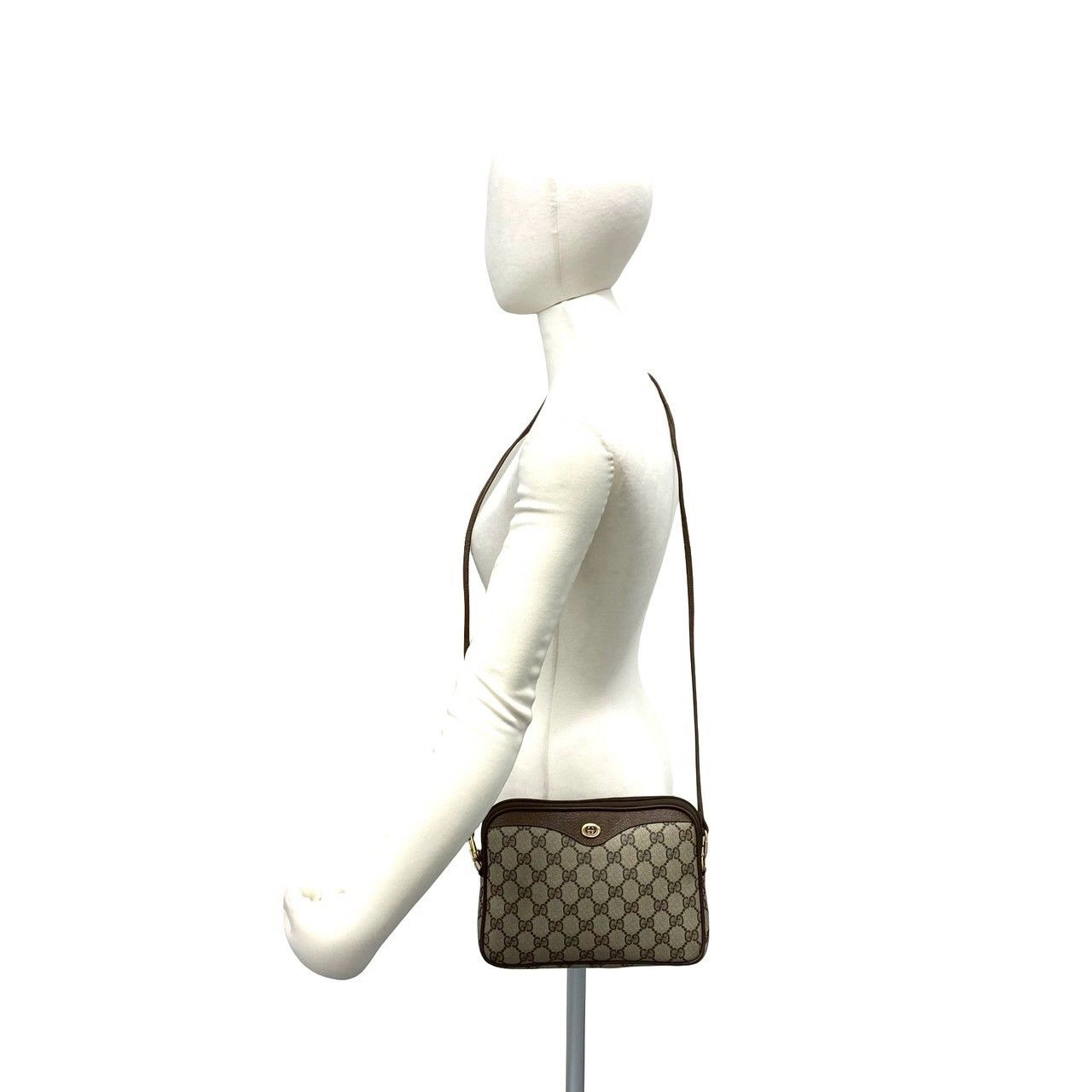 極 美品 GUCCI グッチ オールドグッチ ヴィンテージ GG ロゴ 柄 レザー 