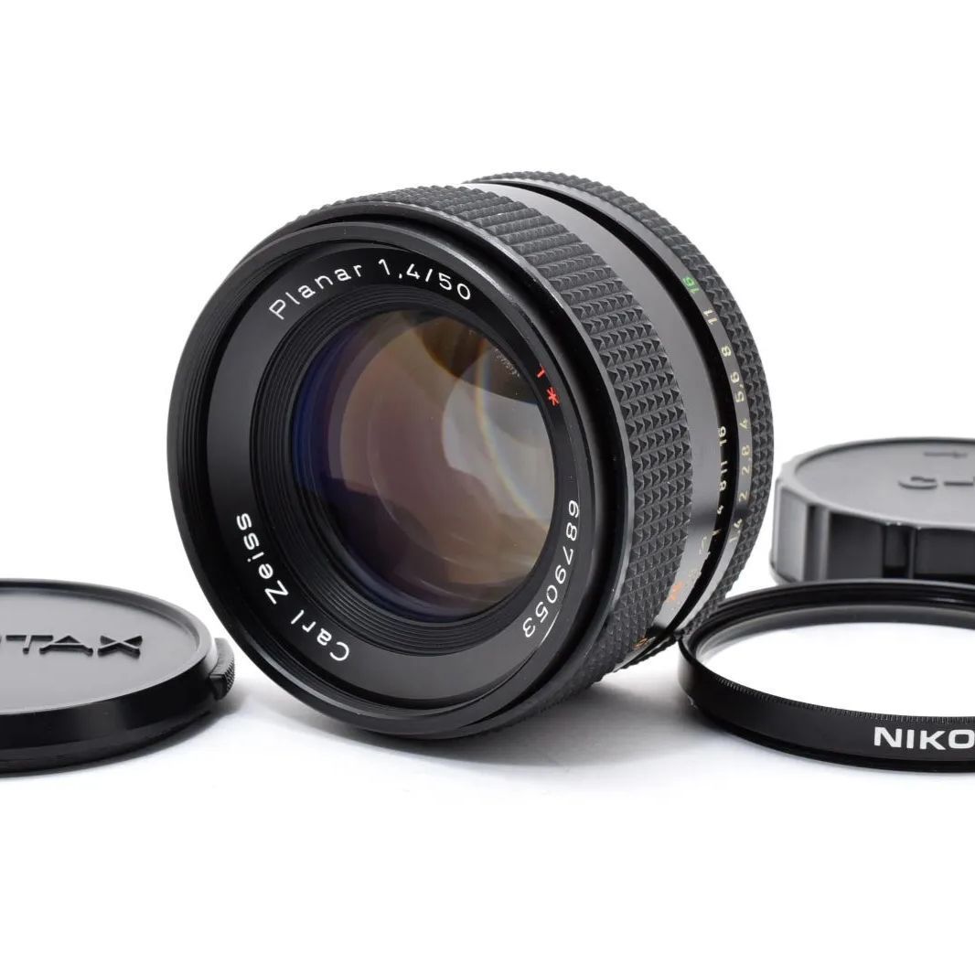 【良品】Contax Planar T* 50mm F1.4 MMJ Carl Zeiss 標準単焦点レンズ フィルター付 日本製