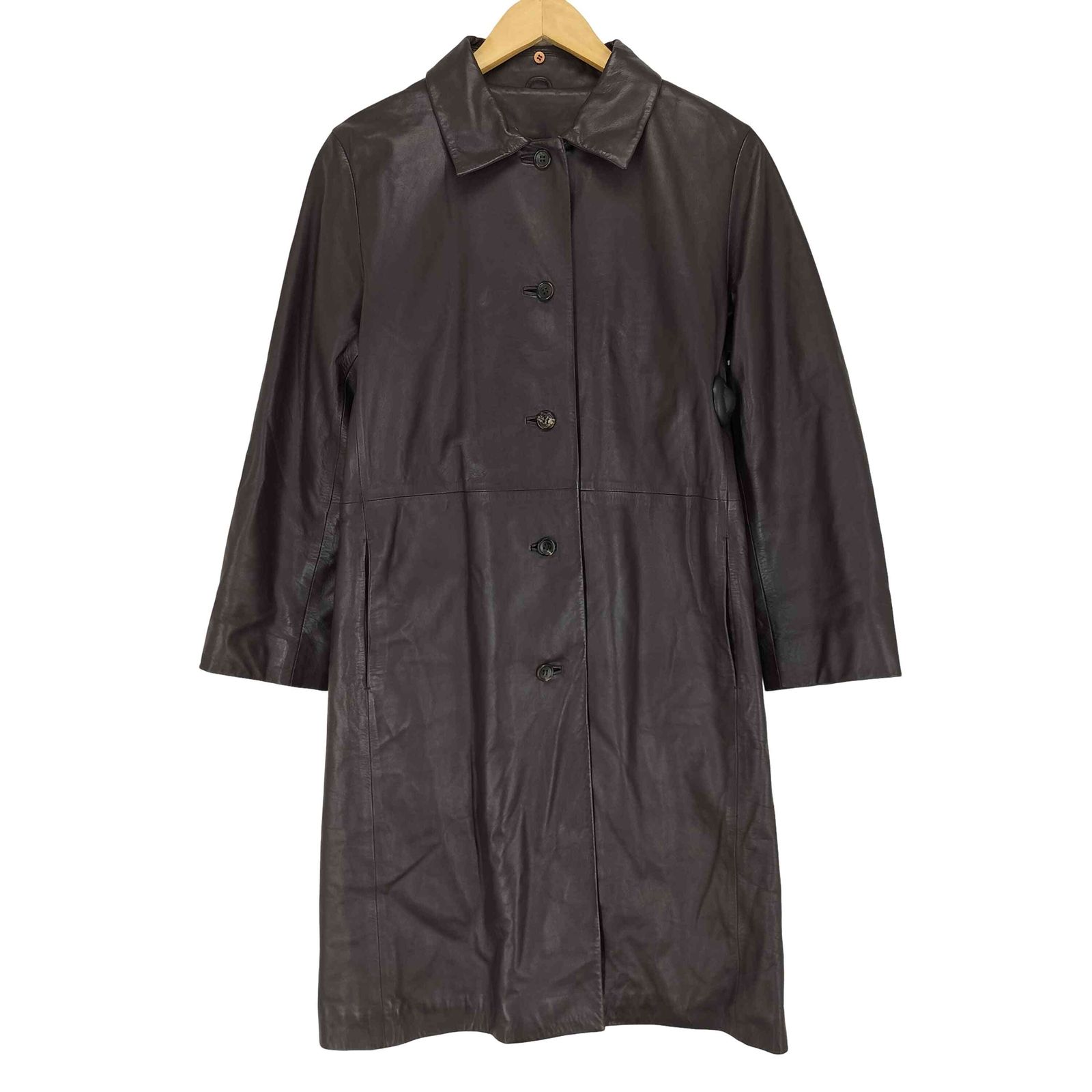 ギャバジンケーティー Gabardine K.T lamb leather ラムレザー ステンカラーコート レディース 9