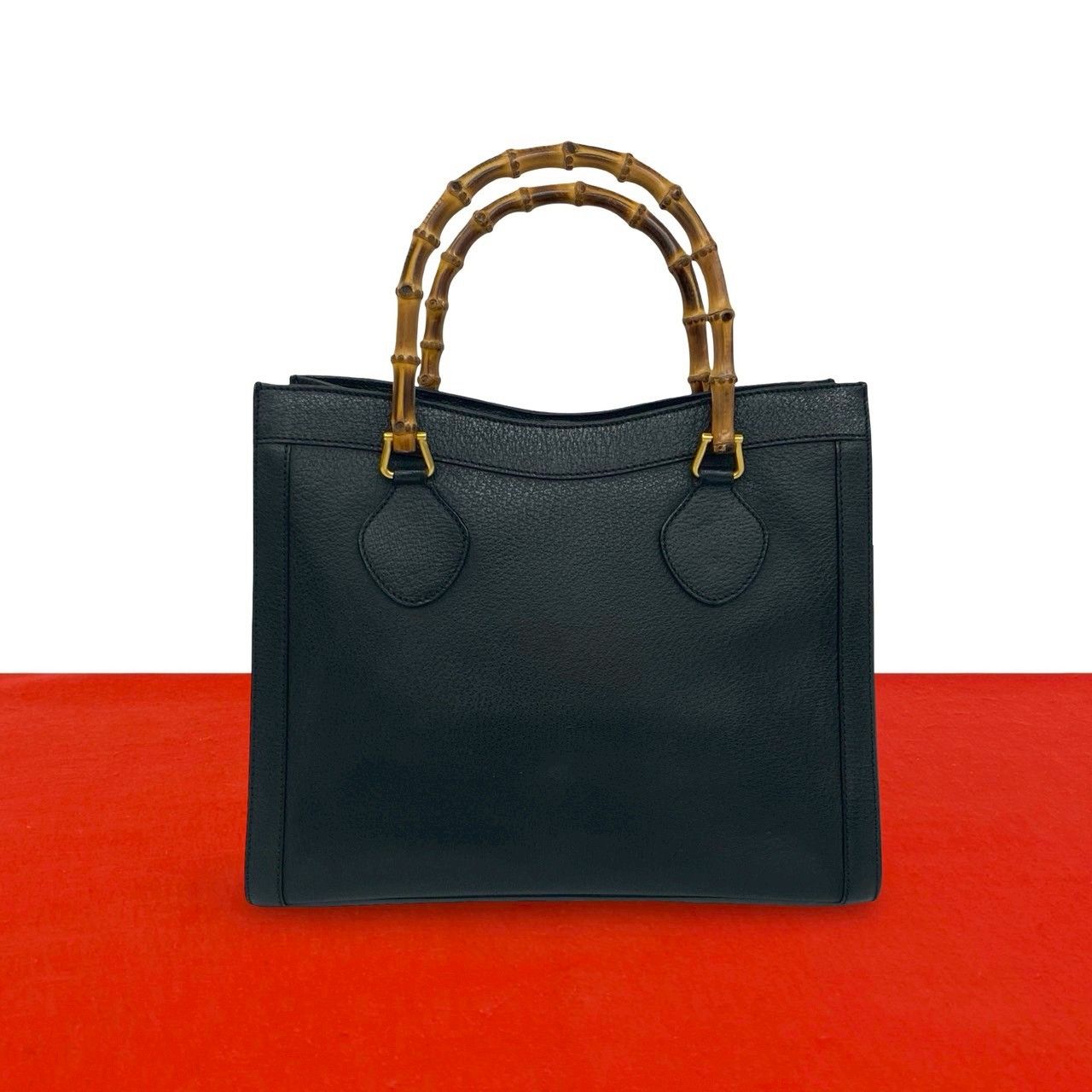 超希少！グッチ　ヴィンテージ　オールレザー　ハンドバッグ　ビジネスバッグ 極 美品 GUCCI グッチ オールドグッチ ヴィンテージ バンブー レザー