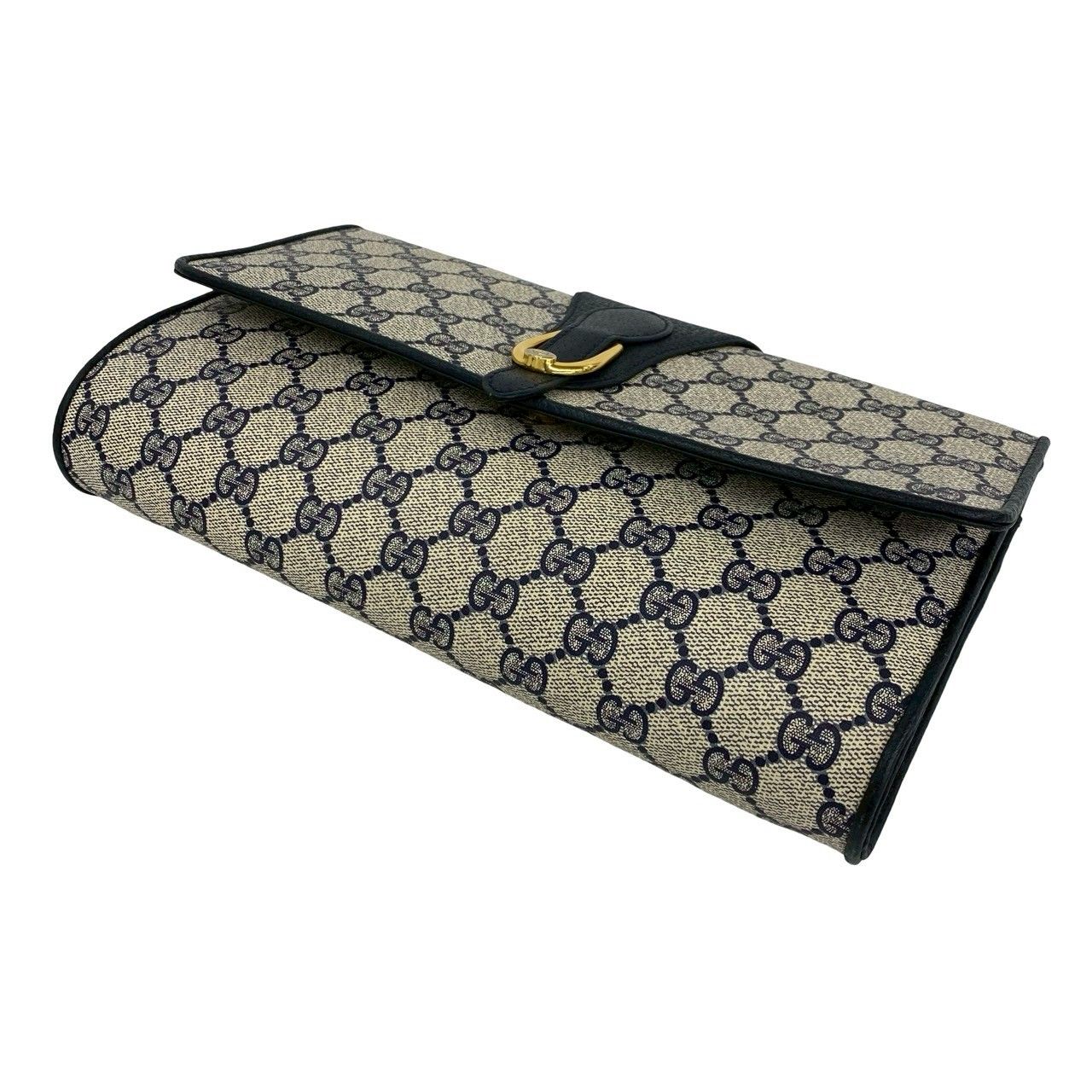 極 美品 GUCCI グッチ オールドグッチ GG ロゴ 柄 金具 レザー 本革